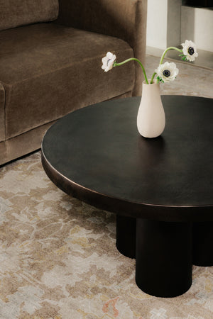 Modern European furniture - Round Black Outdoor Coffee Table - www.oroa.com