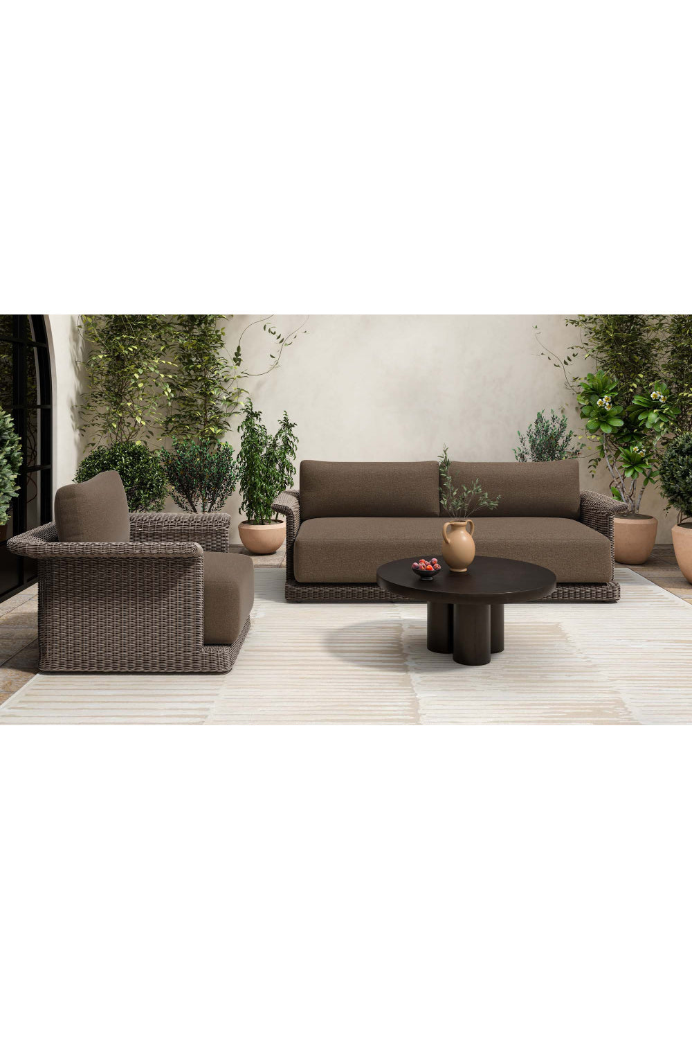 Modern European furniture - Round Black Outdoor Coffee Table - www.oroa.com