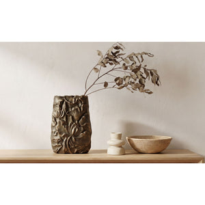 Modern European furniture - Antique Brass Petal Motif Vase - www.oroa.com