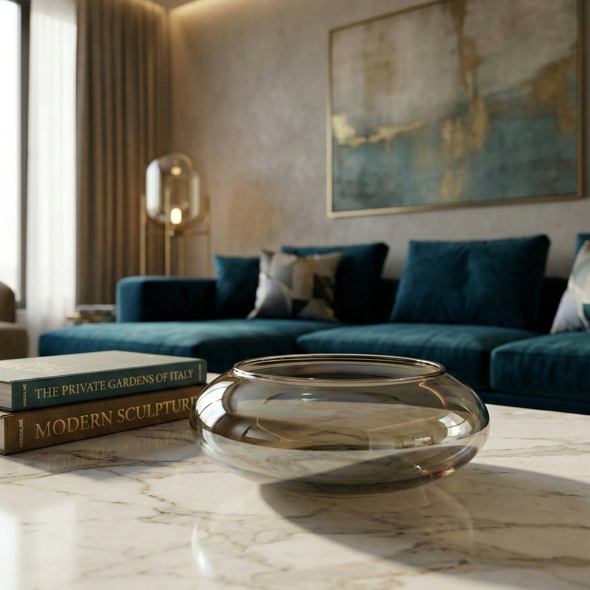 Smoky Brown Glass Bowl | Novi Living Polene | Oroa.com