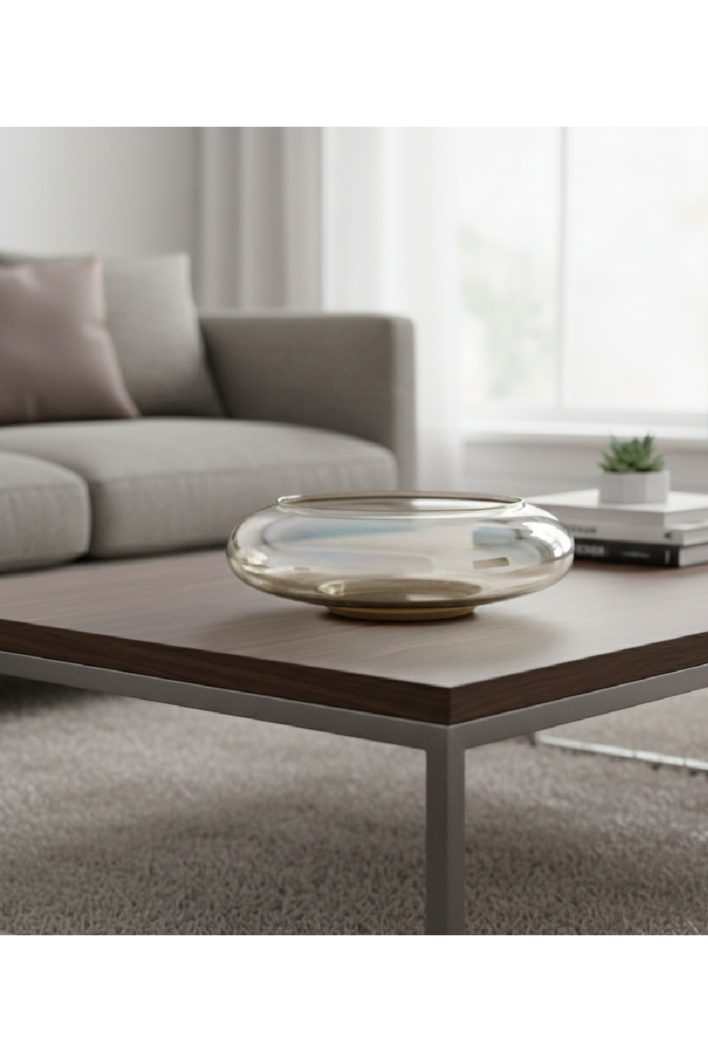 Smoky Brown Glass Bowl | Novi Living Polene | Oroa.com