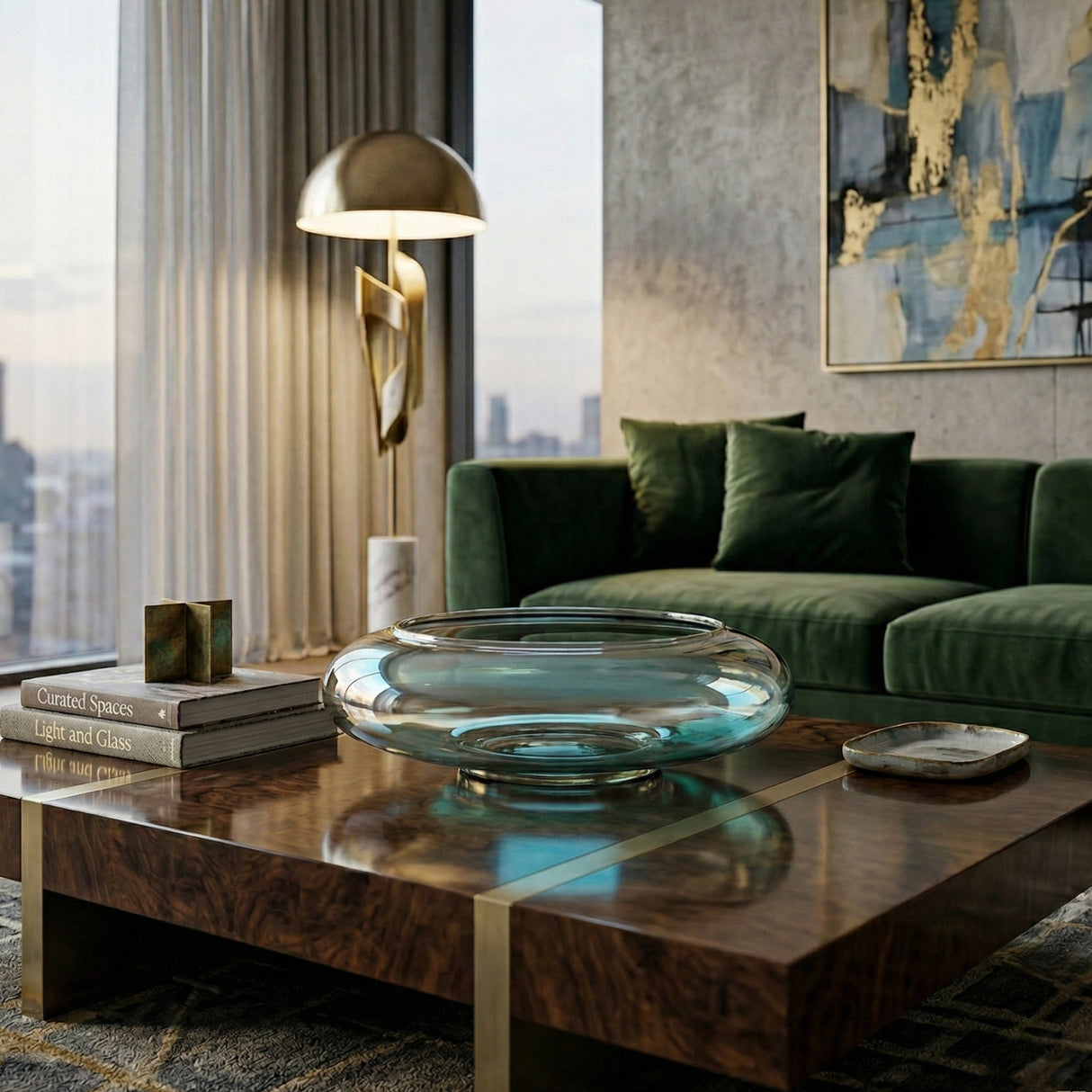 Smoky Brown Glass Bowl | Novi Living Polene | Oroa.com