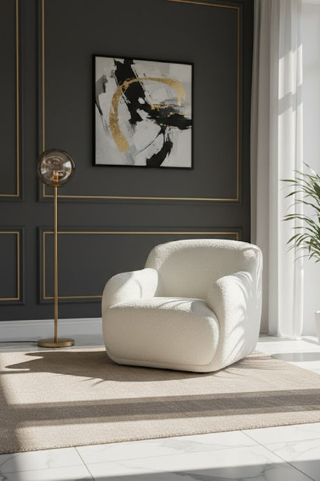 Chunky Upholstered Lounge Chair | Novi Living Stevie | Oroa.com