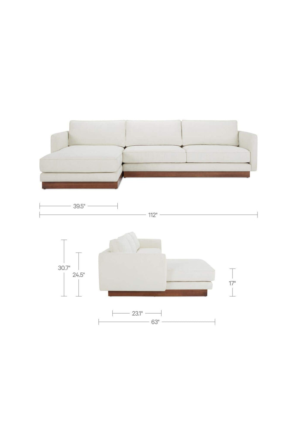   Modern European furniture - White Left Sectional Sofa - www.oroa.com | Oroa.com