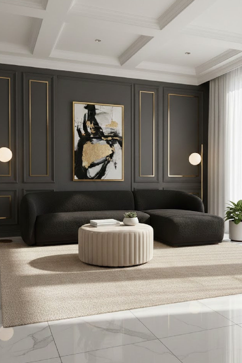 Curved Back Sectional Sofa | Novi Living Faye | Oroa.com