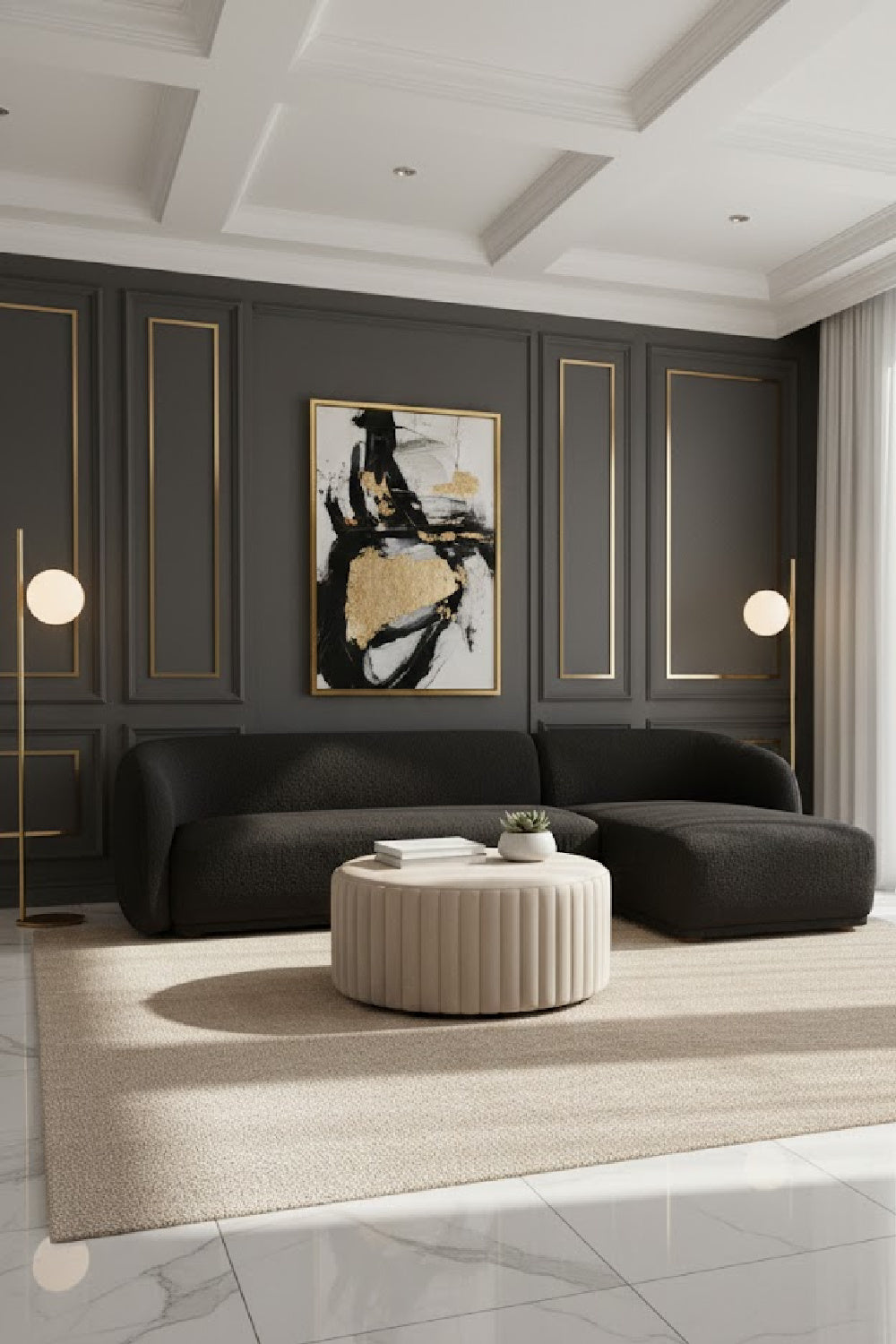 Curved Back Sectional Sofa | Novi Living Faye | Oroa.com