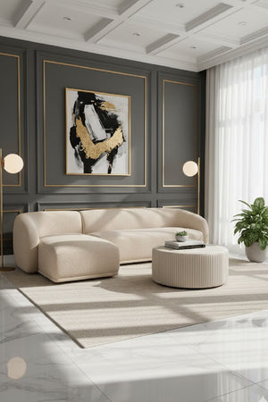 Curved Back Sectional Sofa | Novi Living Faye | Oroa.com