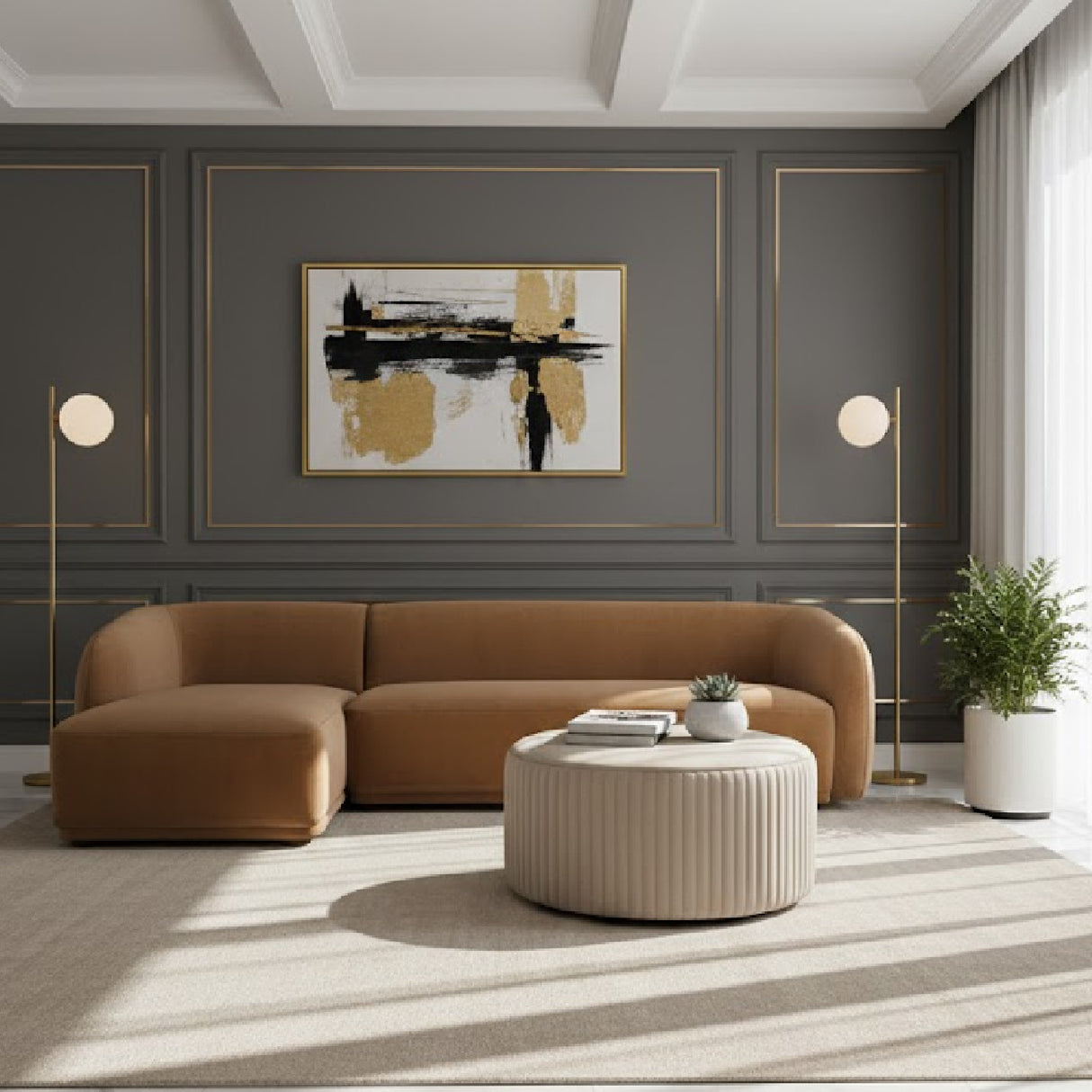   Curved Back Sectional Sofa | Oroa.com