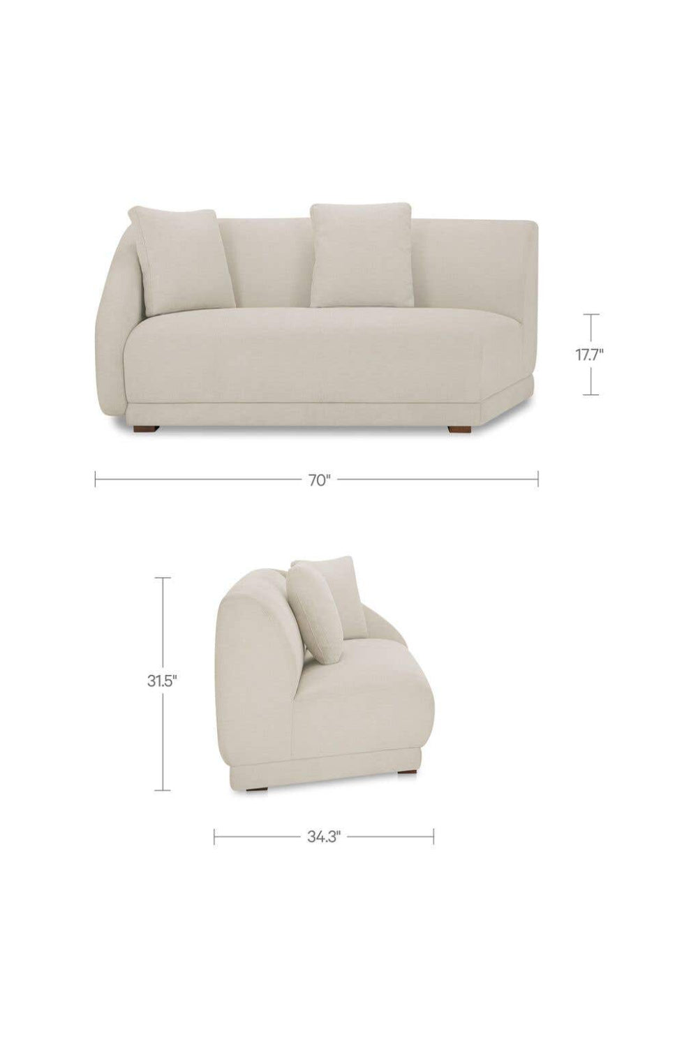 Modern European furniture - Gray Modular Lounge Chair - www.oroa.com