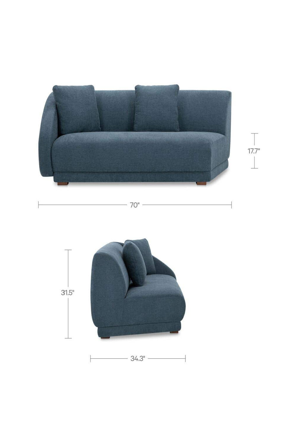 Modern European furniture - Blue Modular Lounge Chair - www.oroa.com