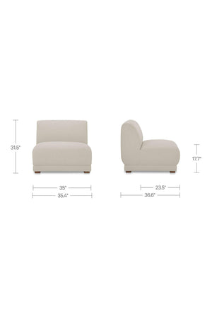 Modern European furniture - Gray Modular Lounge Chair - www.oroa.com
