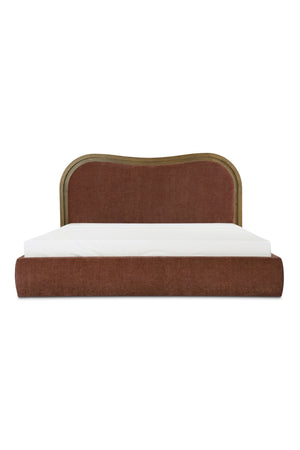 Modern European furniture - Brown Wave Headboard Bed - www.oroa.com