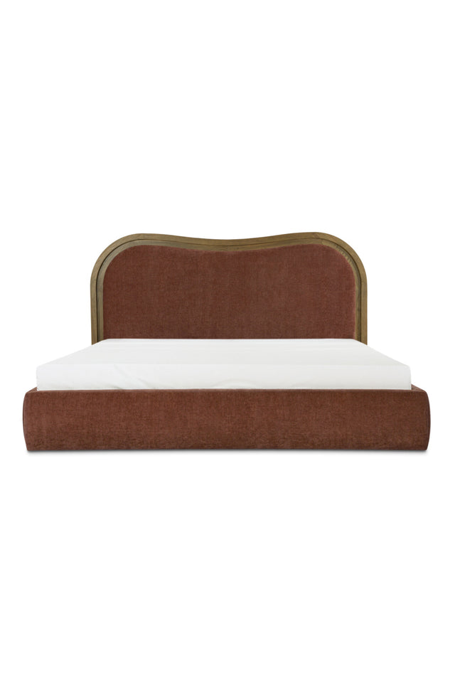 Modern European furniture - Brown Wave Headboard Bed - www.oroa.com