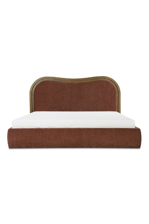 Modern European furniture - Brown Wave Headboard Bed - www.oroa.com
