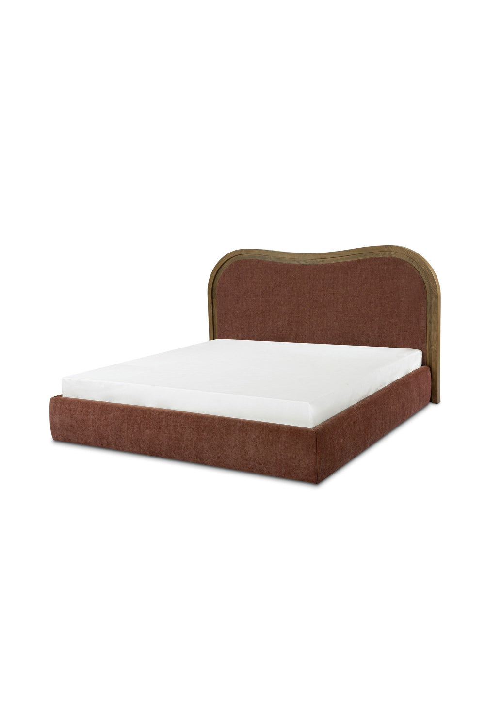 Modern European furniture - Brown Wave Headboard Bed - www.oroa.com