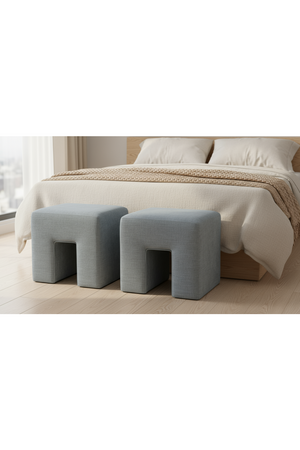Linen Blend Square Stool | Novi Living Aidy | Oroa.com