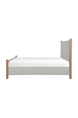Modern European furniture - Rubberwood Framed Beige Bed - www.oroa.com