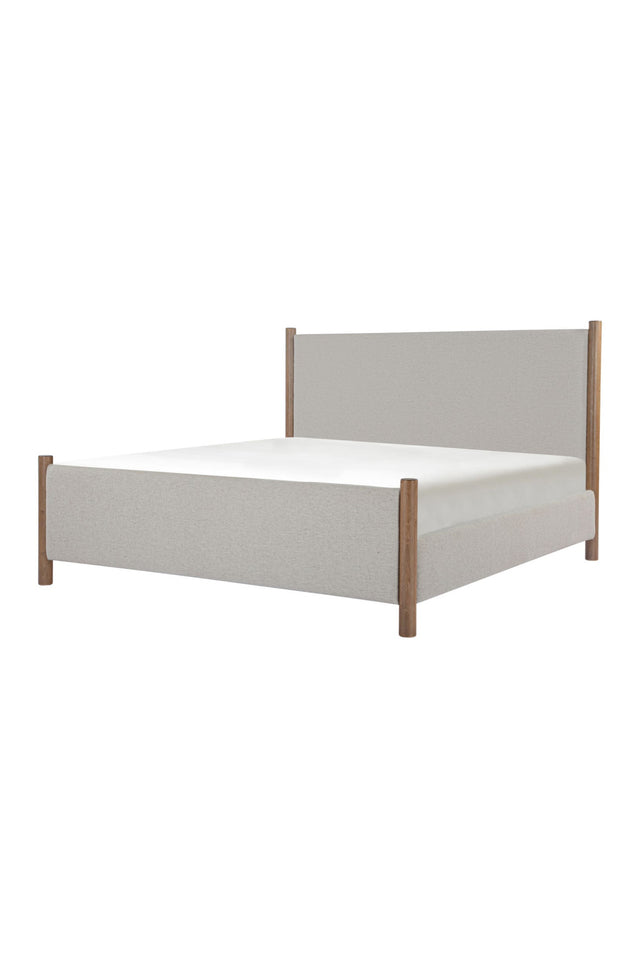 Modern European furniture - Rubberwood Framed Beige Bed - www.oroa.com