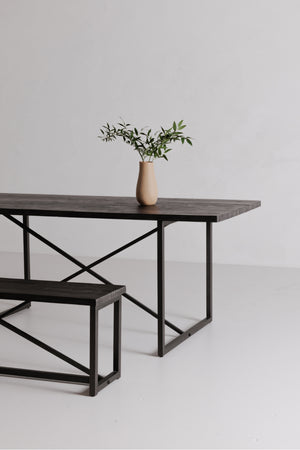 Modern European furniture - Black Pine Wood Bench - www.oroa.com