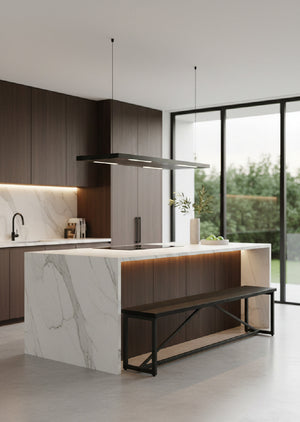 Modern European furniture - Black Pine Wood Bench - www.oroa.com