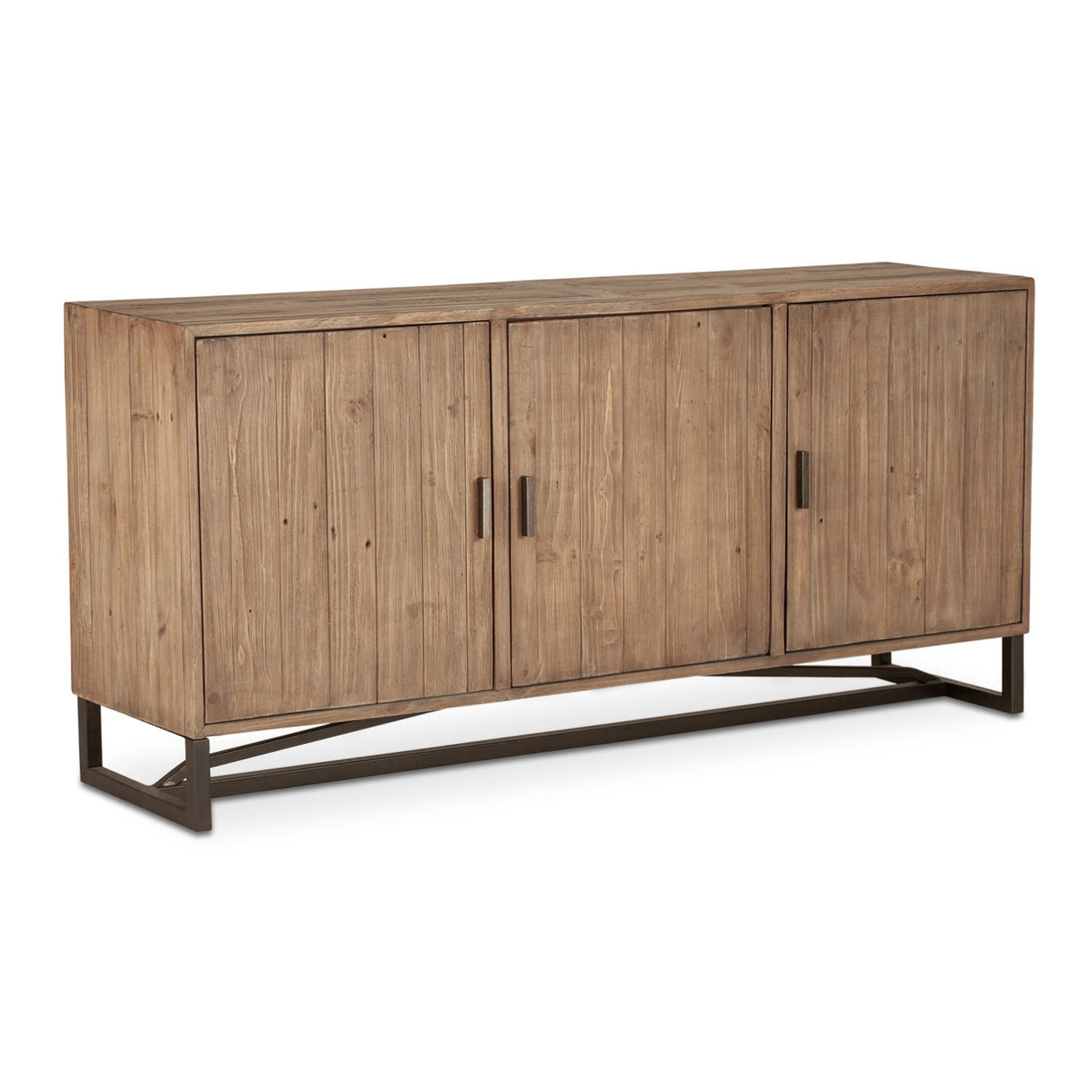 Slatted Pine 3-Door Sideboard | Novi Living Sierra | Oroa.com