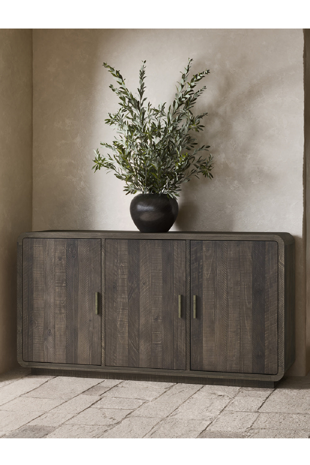 Modern European furniture - Matte Pine 3-Door Sideboard - www.oroa.com