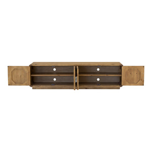 Rustic Pine 4-Door Media Cabinet | Novi Living Monterey | Oroa.com