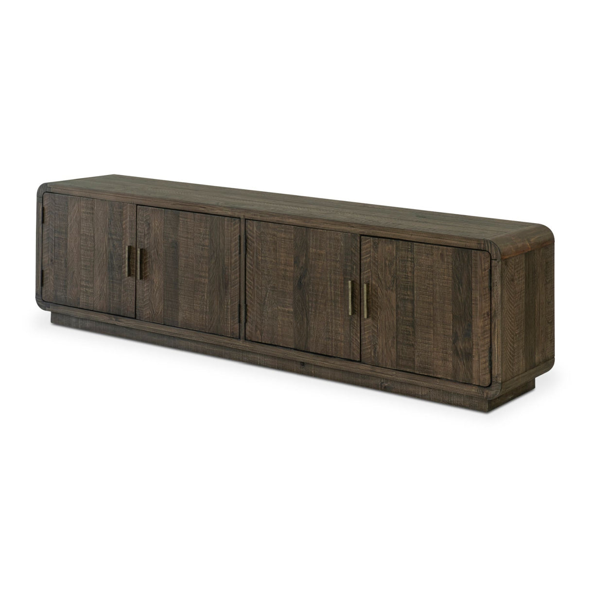 Rustic Pine 4-Door Media Cabinet | Novi Living Monterey | Oroa.com