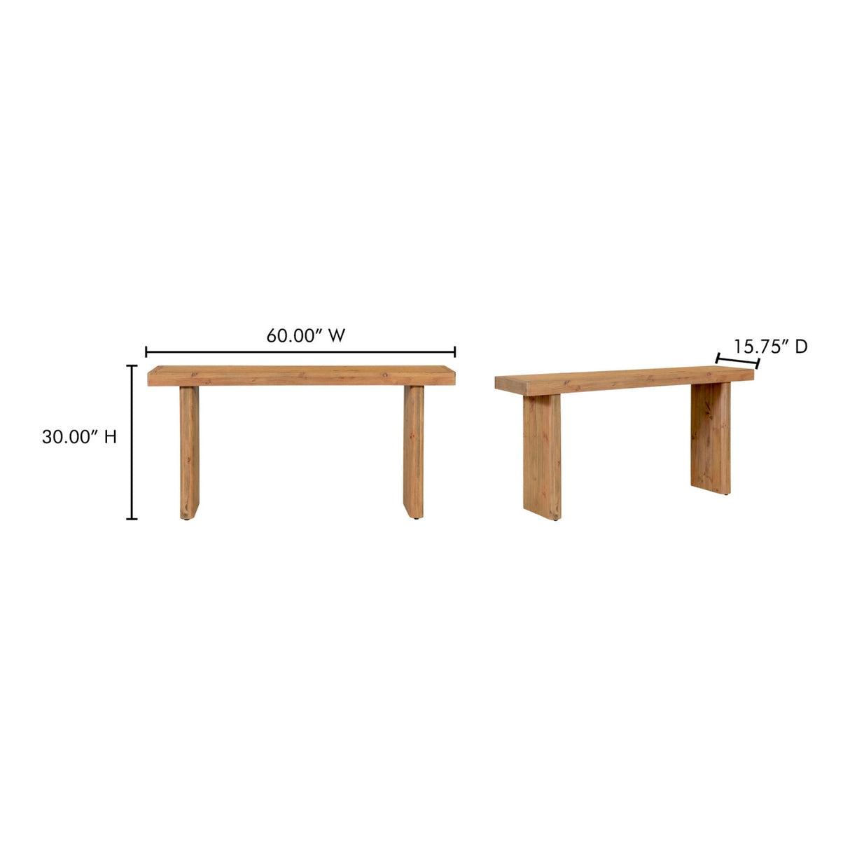 Rustic Pine Console Table | Novi Living Monterey | Oroa.com