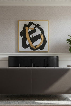 Pine Wood 4-Door Media Cabinet | Novi Living Nicola | Oroa.com