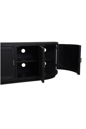 Pine Wood 4-Door Media Cabinet | Novi Living Nicola | Oroa.com