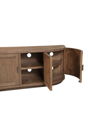 Pine Wood 4-Door Media Cabinet | Novi Living Nicola | Oroa.com