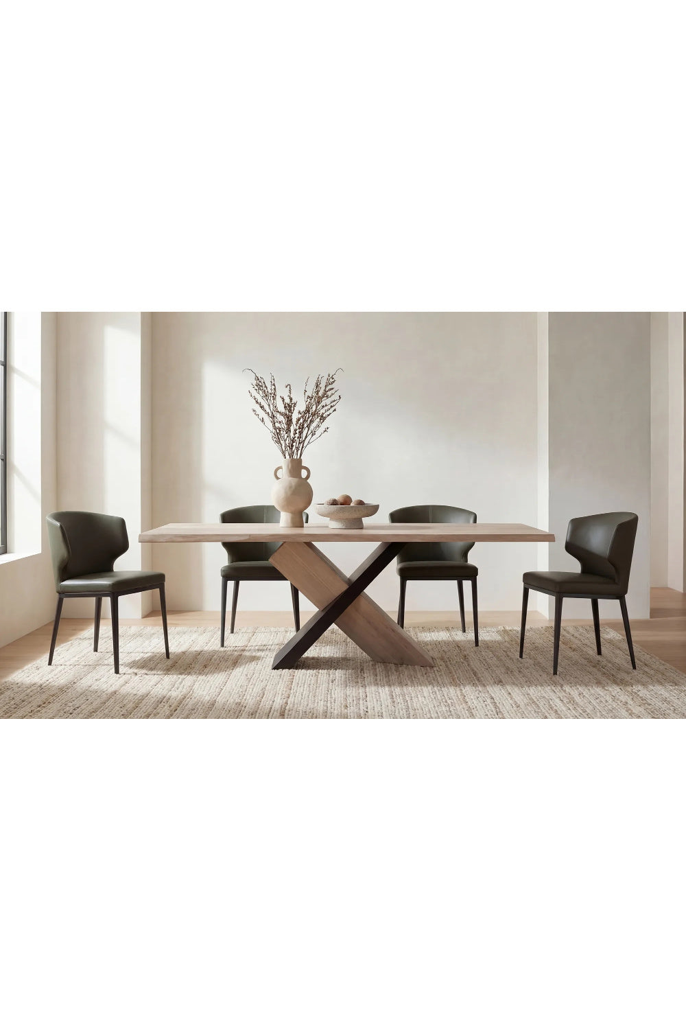 Modern European furniture - White Waxed Oak Dining Table - www.oroa.com