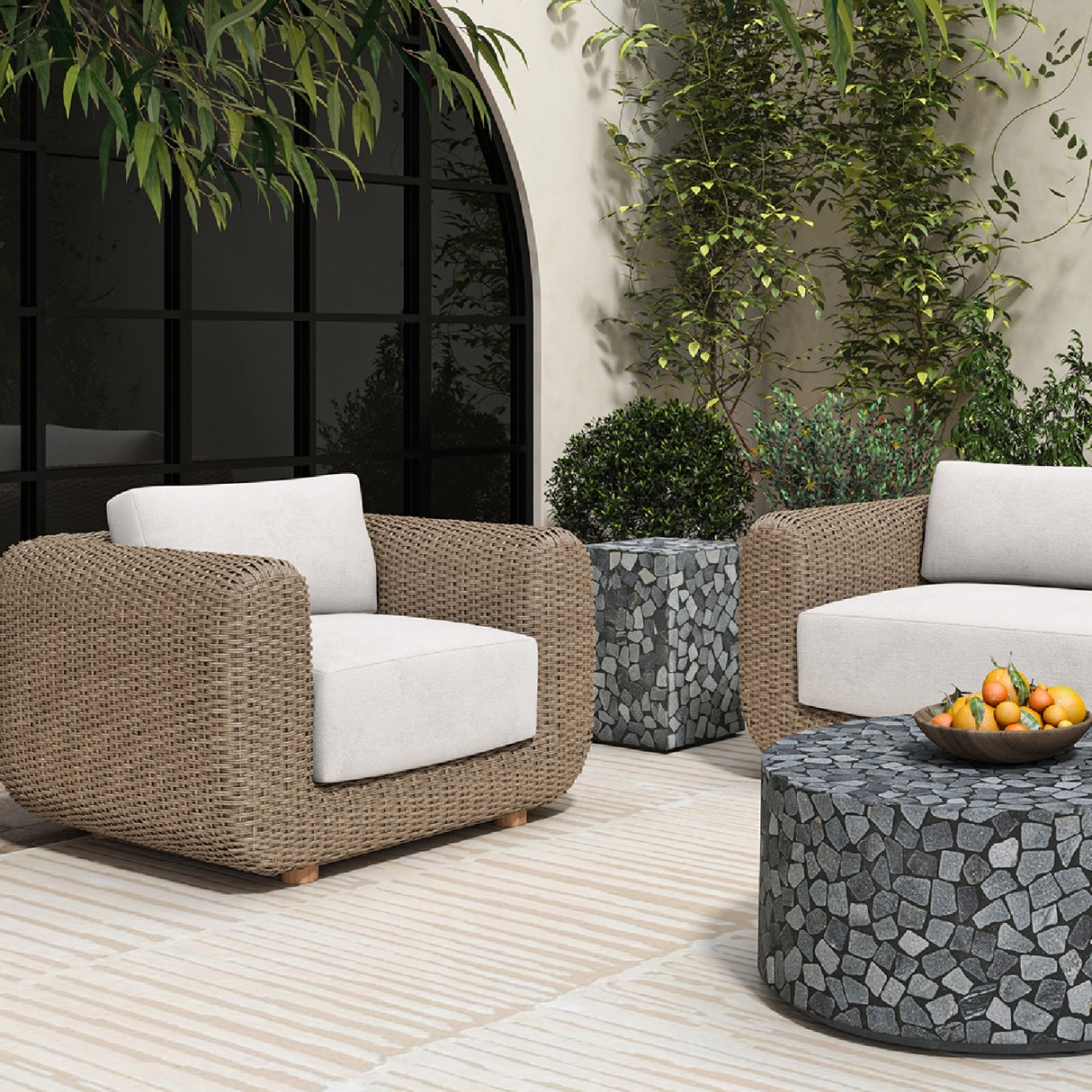 Modern European furniture - Wicker-Look Indoor/Outdoor Accent Chair - www.oroa.com