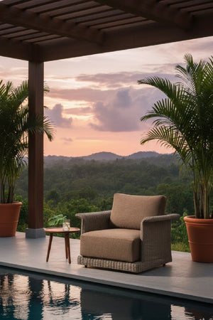   Modern European furniture - Curved Arm Wicker Outdoor Chair - www.oroa.com | Oroa.com