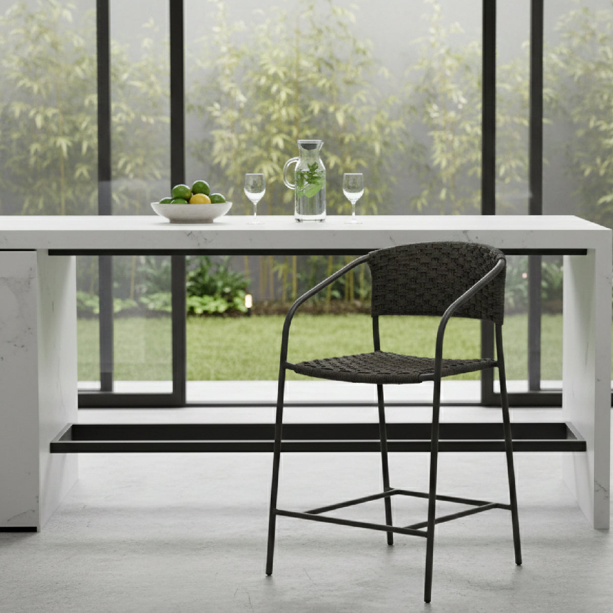 Modern European furniture - Basketweave Outdoor Counter Chair - www.oroa.com