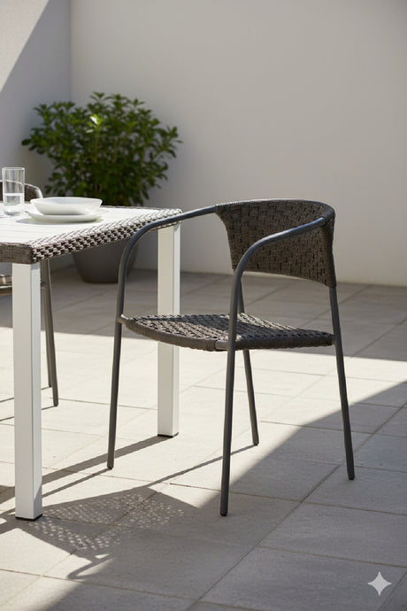 Modern European furniture - Basketweave Outdoor Dining Chairs (2) - www.oroa.com