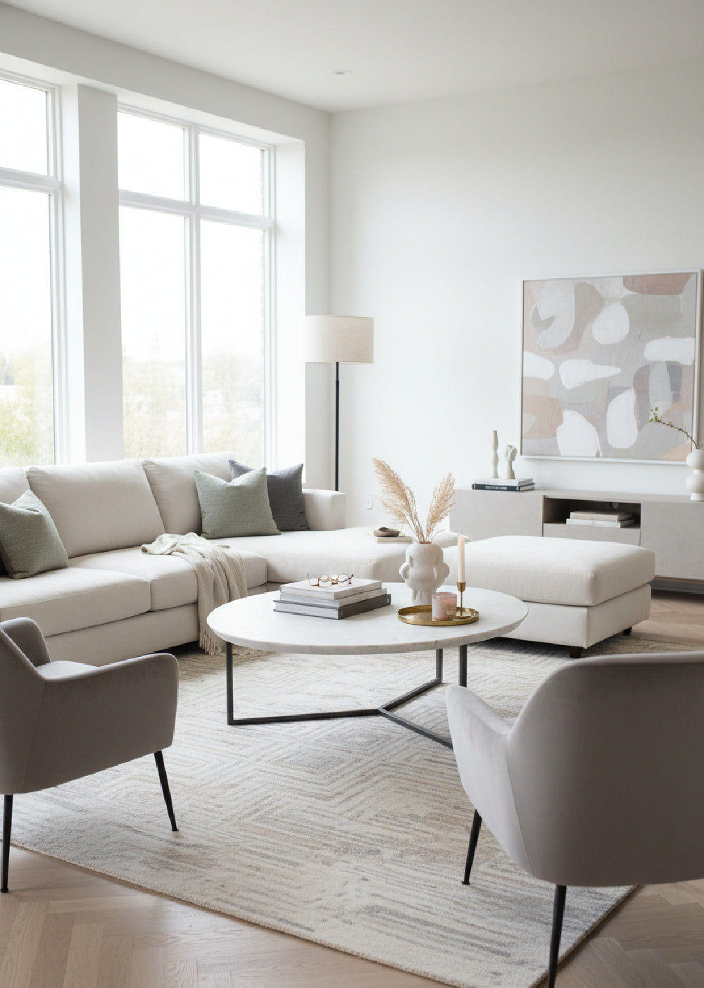 Modern European furniture - White Marble Coffee Table - www.oroa.com