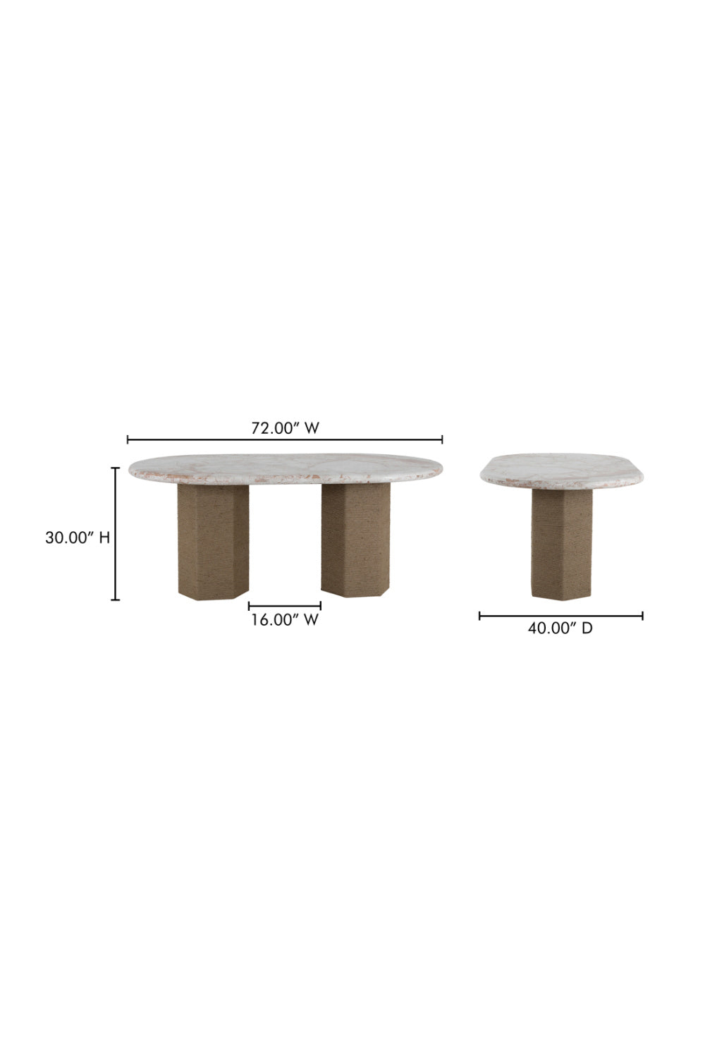 Jute-Wrapped Base Dining Table | Novi Living Sartoria | Oroa.com