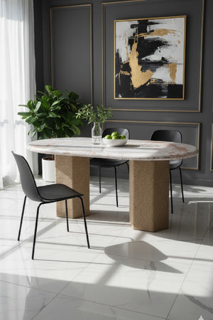 Jute-Wrapped Base Dining Table | Novi Living Sartoria | Oroa.com