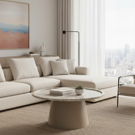 Round Marble Tray Coffee Table | Novi Living Kimberley | Oroa.com