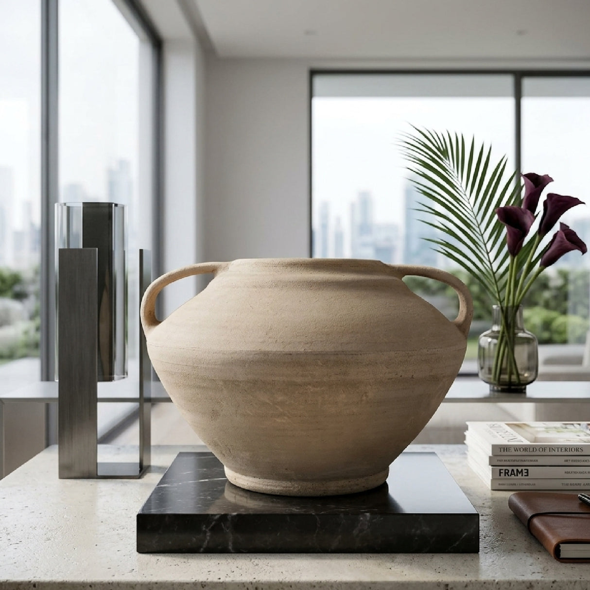   Beige Terracotta Classic Vase | Oroa.com