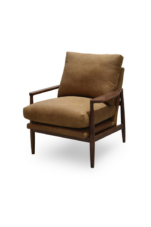 Walnut Framed Leather Accent Chair | Novi Living Arturo | Oroa.com