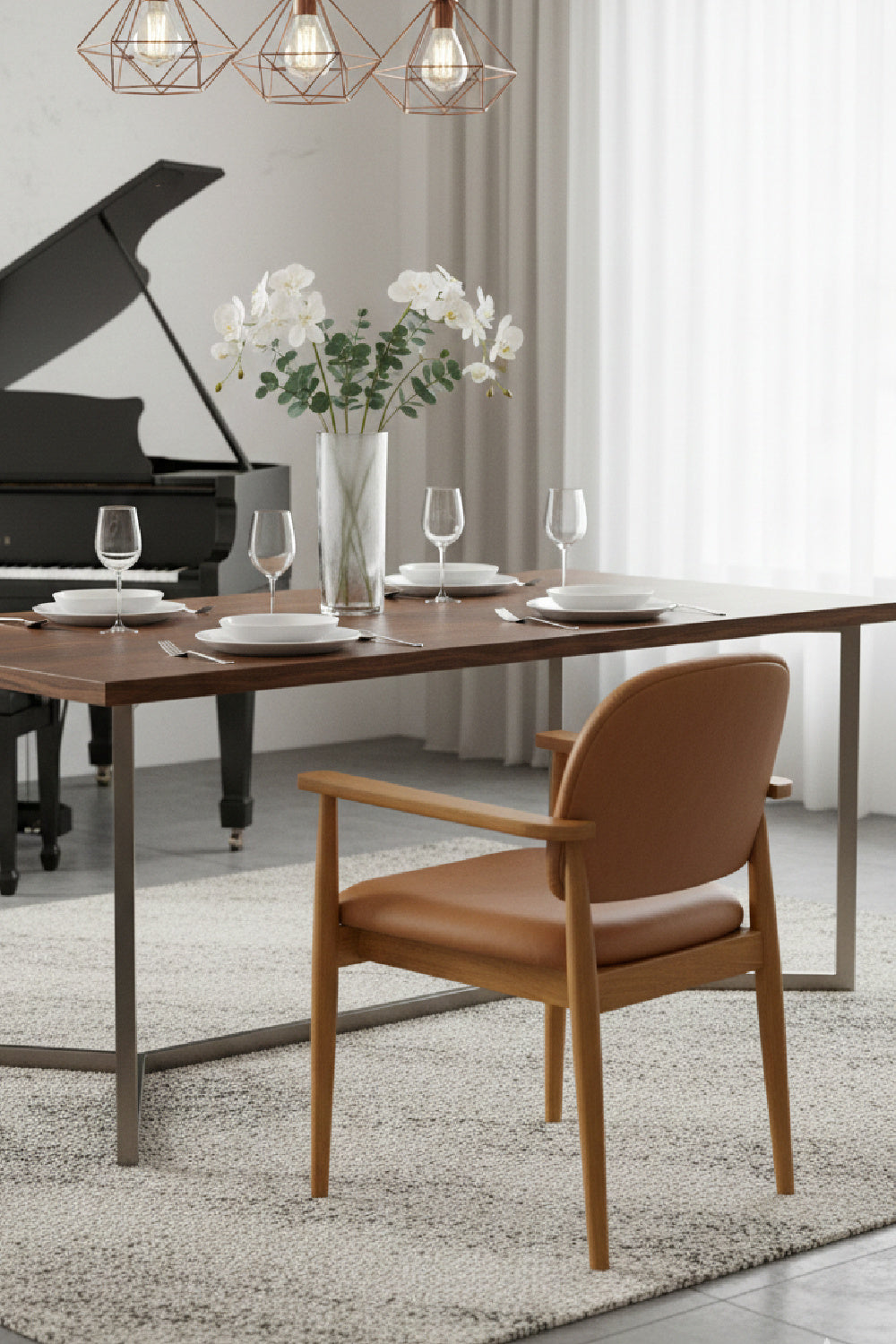 Modern European furniture - Wooden Padded Dining Chairs - www.oroa.com