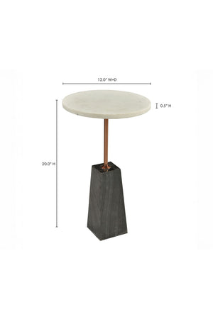 Modern European furniture - White Marble Accent Table - www.oroa.com