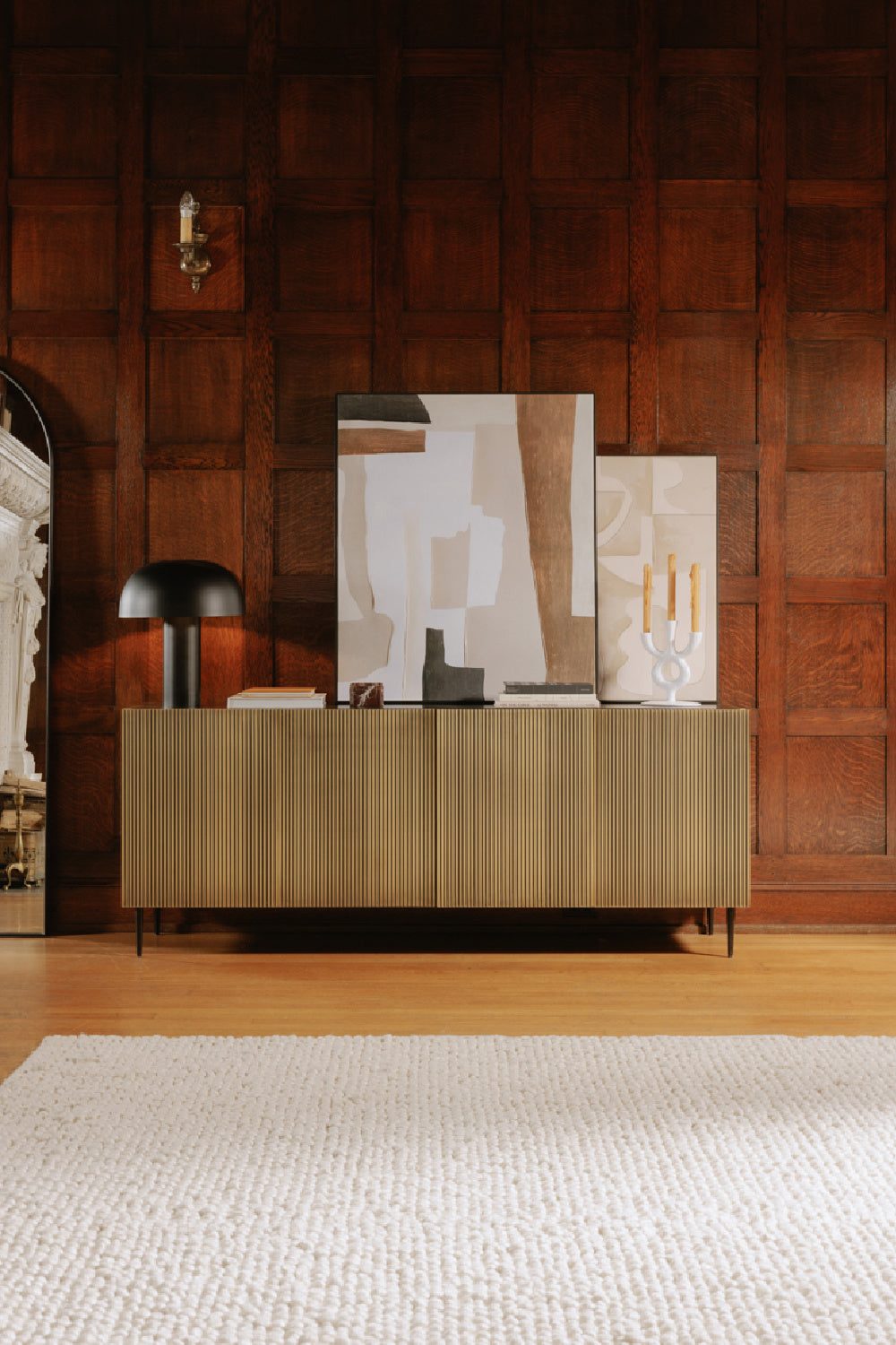 Modern European furniture - Antique Brass 2-Door Sideboard - www.oroa.com
