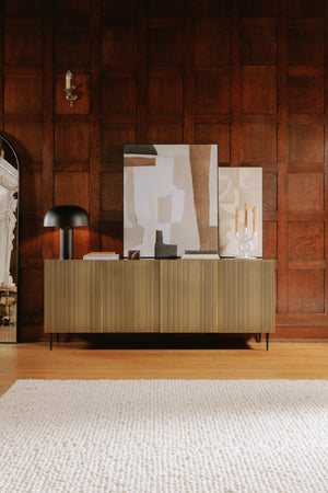 Modern European furniture - Antique Brass 2-Door Sideboard - www.oroa.com