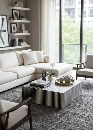 Modern European furniture - Black & White Bone Coffee Table - www.oroa.com