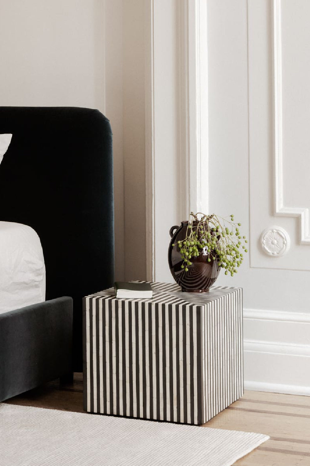 Modern European furniture - Black & White Bone Side Table - www.oroa.com