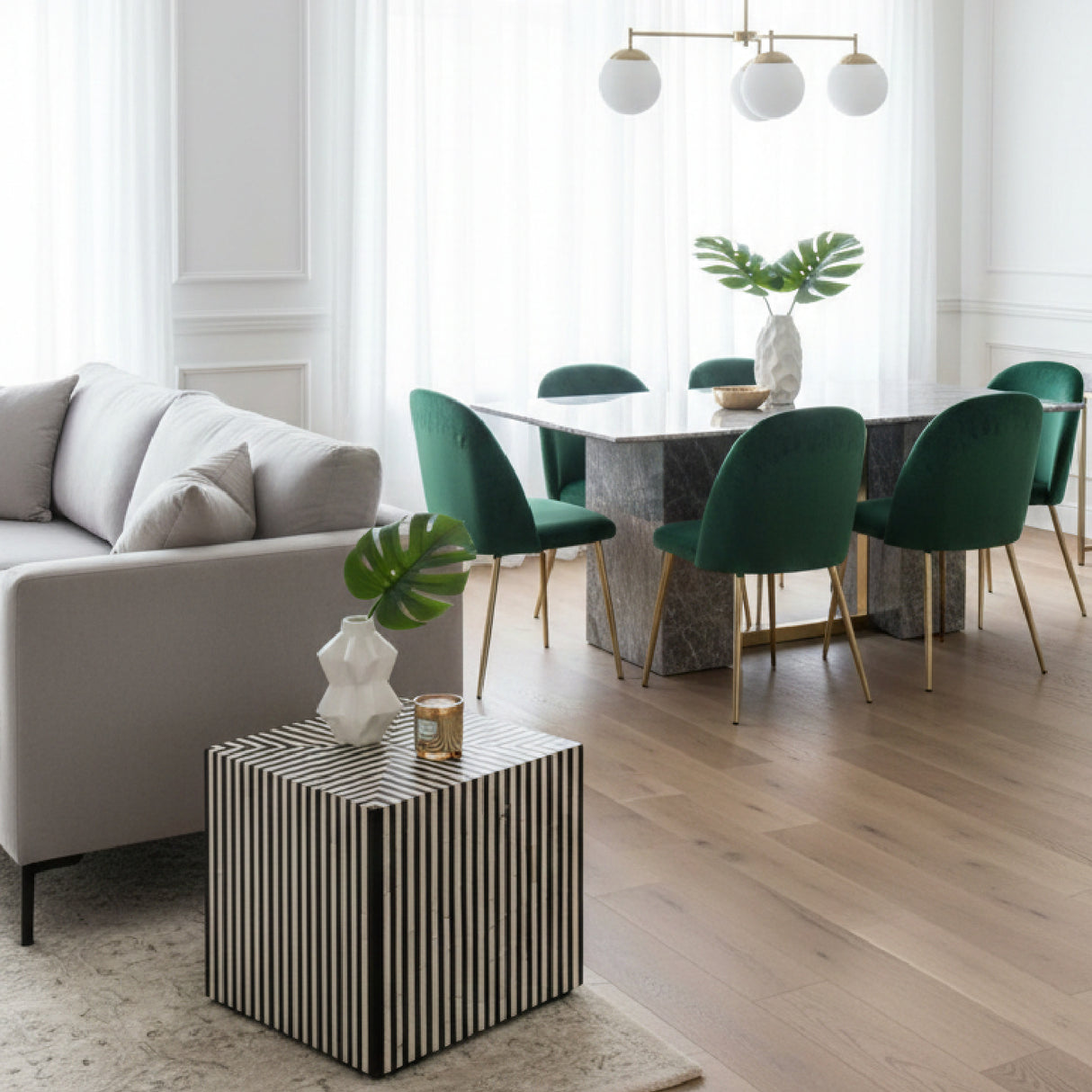 Modern European furniture - Black & White Bone Side Table - www.oroa.com